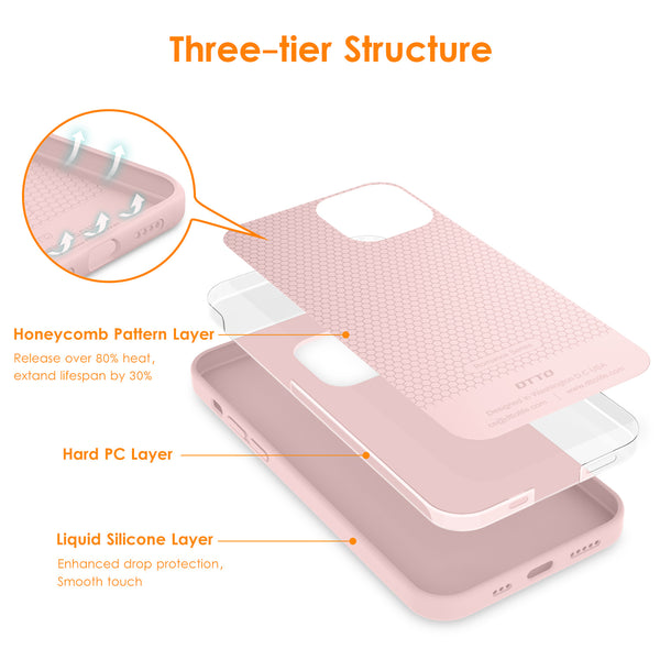 DTTO Compatible with iPhone 12/12 Pro Case,Shockproof Silicone [Romance Series] Cover [Enhanced Camera and Screen Protection] with Honeycomb Grid Cushion for iPhone 12 6.1” 2020,Midnight Green