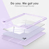 DTTOCASE for iPad Air Case 5th / 4th Generation 10.9 Inch (2022/2020),iPad Pro 11 Inch Case with Transparent Shockproof Back Cover[Built-in Pencil Holder,Auto Sleep/Wake,Camera Protection]-Blue Purple