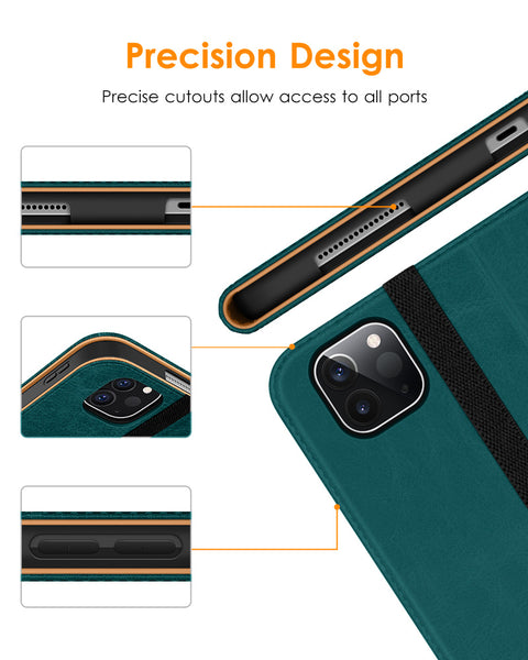 DTTO iPad Pro 12.9 6th / 5th / 4th / 3rd Generation Case 2022/2021/2020/2018, Premium Leather Folio Stand Cover with Built-in Apple Pencil Holder -Auto Wake/Sleep and Multi Viewing Angles,Brown