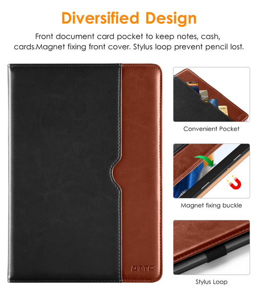 DTTO for Samsung Galaxy Tab A8 10.5 inch Case 2022, Premium Leather Business Folio Stand Cover with Built-in Hand Strap for Samsung Galaxy Tab A8 10.5’’ 2022 Model [SM-X200/X205/X207], Black