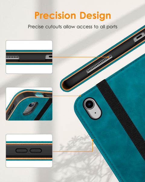 DTTO iPad 10th Generation Case 10.9 Inch 2022, Premium Leather Business Folio Stand Cover with Pencil Holder - Auto Wake/Sleep and Multiple Viewing Angles, Brown