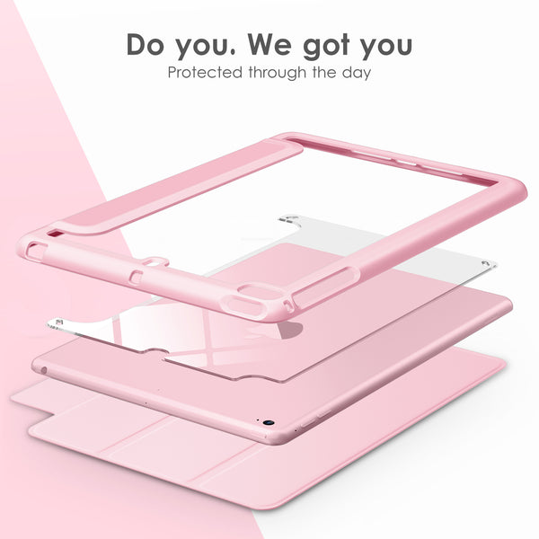 DTTOCASE Slim Clear Case for iPad Mini 4 5 3 2 1 (7.9 inch),TPU Shockproof Frame Cover[Support Auto Sleep/Wake] for iPad Mini 1st 2nd 3rd 4th 5th Generation - Rose Gold