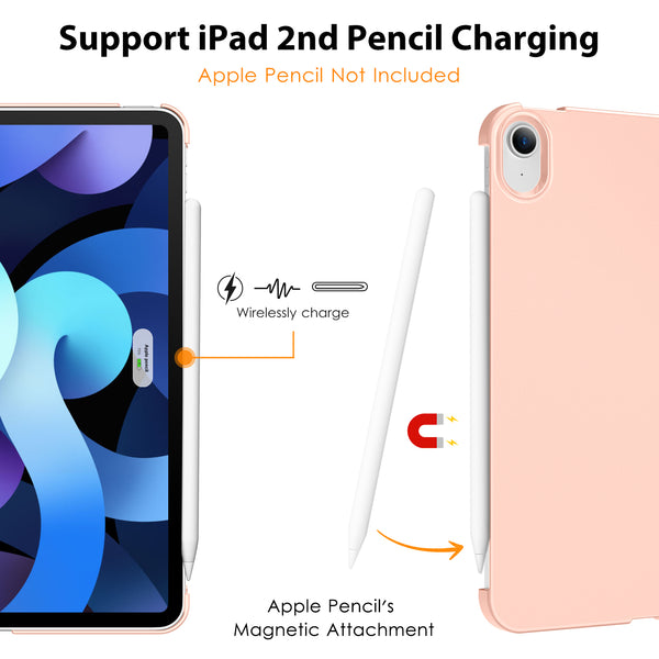 DTTO iPad Air Case 5th / 4th Generation 10.9 Inch, Hard Back, Sparkled and Sheen Front Cover for iPad Air 10.9" 5th / 4th Gen 2022 2020, Support 2nd Gen Pencil, Auto Sleep/Wake - Snow Blue