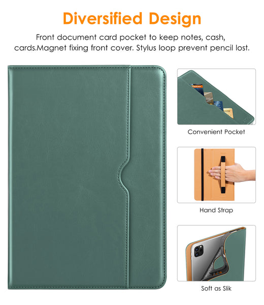 DTTO iPad Pro 12.9 6th / 5th / 4th / 3rd Generation Case 2022/2021/2020/2018, Premium Leather Folio Stand Cover with Built-in Apple Pencil Holder -Auto Wake/Sleep and Multi Viewing Angles,Brown