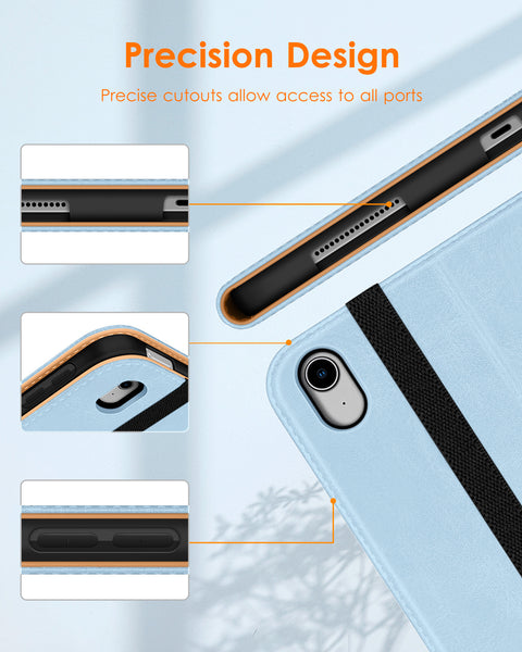 DTTO iPad Air 5th Generation Case (2022) / iPad Air 4th Generation Case (2020) 10.9 Inch, Premium Leather Business Folio Stand Cover with Pencil Holder [2nd Pencil Charging] for iPad Air 5/4, Brown