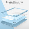 DTTOCASE iPad Pro 12.9 Case 6th / 5th / 4th / 3rd Generation 2022/2021 / 2020/2018,12.9 inch Clear Back Cover[Built-in Pencil Holder,Auto Sleep/Wake,Camera Protection] for iPad Pro-Blue Purple
