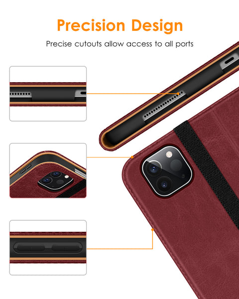 DTTO iPad Pro 12.9 6th / 5th / 4th / 3rd Generation Case 2022/2021/2020/2018, Premium Leather Folio Stand Cover with Built-in Apple Pencil Holder -Auto Wake/Sleep and Multi Viewing Angles,Brown