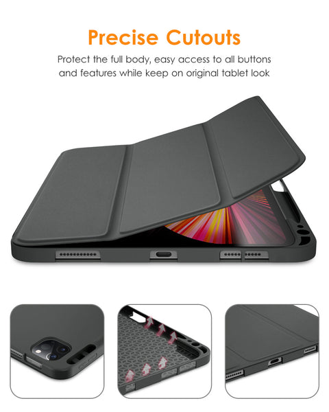 DTTOCASE iPad Pro 11 inch Case, Soft Smart Cover with Pencil Holder for iPad Pro 11-inch 4th/3rd/2nd/1st Generation (2022/2021/2020/2018 Released)，Auto Sleep/Wake, Midnight Blue