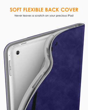 DTTO for iPad 9.7 Inch 5th/6th Generation 2018/2017 Case with Apple Pencil Holder, Premium Leather Folio Stand Cover Case for Apple iPad 9.7 inch, Also Fit iPad Pro 9.7/Air 2/Air - Black