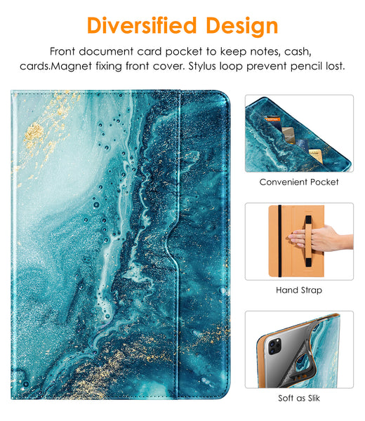 DTTO iPad Pro 12.9 6th / 5th / 4th / 3rd Generation Case 2022/2021/2020/2018, Premium Leather Folio Stand Cover with Built-in Apple Pencil Holder -Auto Wake/Sleep and Multi Viewing Angles,Brown