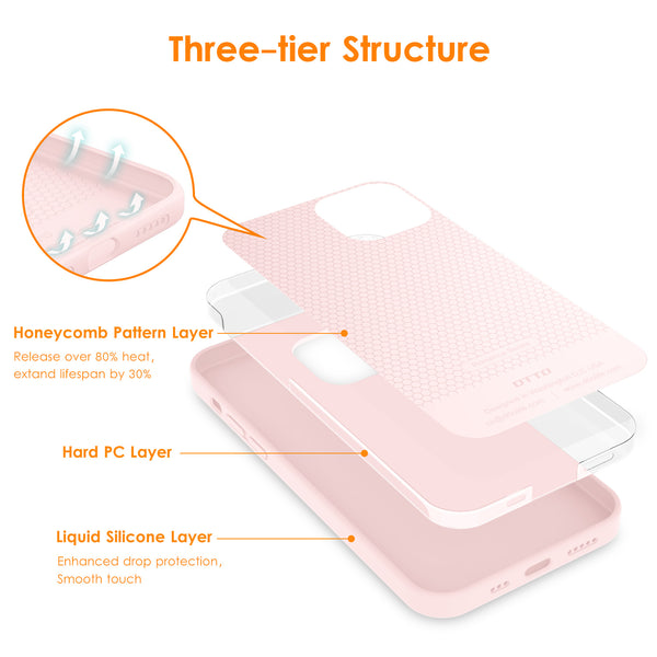 DTTO Compatible with iPhone 12/12 Pro Case,Shockproof Silicone [Romance Series] Cover [Enhanced Camera and Screen Protection] with Honeycomb Grid Cushion for iPhone 12 6.1” 2020,Midnight Green