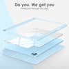 DTTOCASE iPad Pro 12.9 Case 6th / 5th / 4th / 3rd Generation 2022/2021 / 2020/2018,12.9 inch Clear Back Cover[Built-in Pencil Holder,Auto Sleep/Wake,Camera Protection] for iPad Pro-Blue Purple