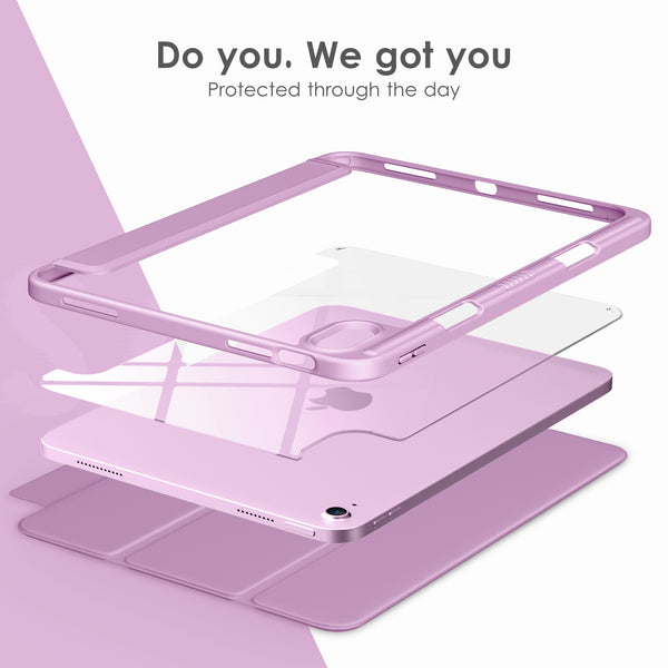 DTTOCASE iPad 10th Generation Case 2022, iPad 10.9 Inch Case with Clear Transparent Back and TPU Shockproof Frame Cover [Built-in Pencil Holder, Support Auto Sleep/Wake] -Watermelon