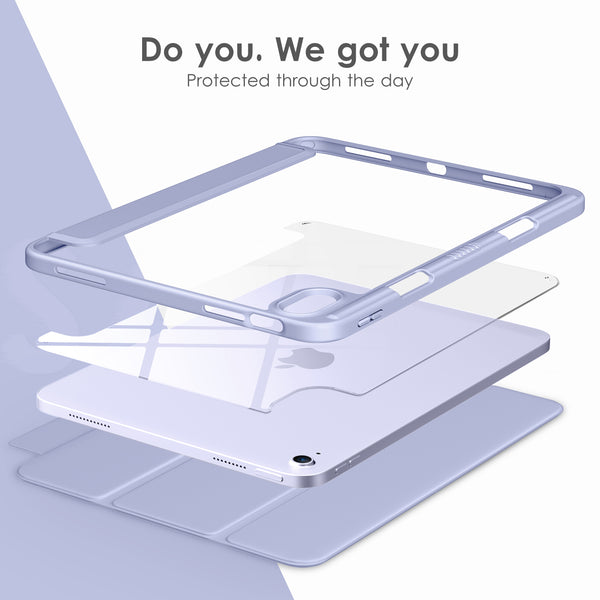 DTTOCASE iPad 10th Generation Case 2022, iPad 10.9 Inch Case with Clear Transparent Back and TPU Shockproof Frame Cover [Built-in Pencil Holder, Support Auto Sleep/Wake] -Watermelon