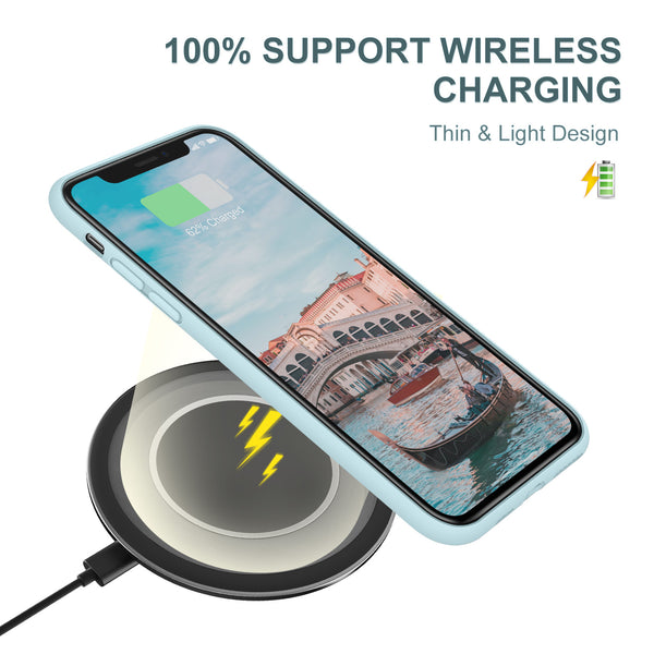 DTTO Compatible with iPhone 11 Case, [Romance Series] Full Covered Silicone Cover [Enhanced Camera and Screen Protection] with Honeycomb Grid Pattern Cushion for iPhone 11 6.1” 2019, Mint Green