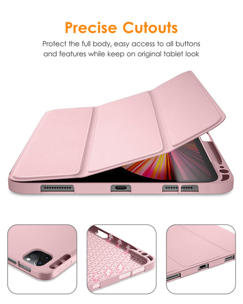 DTTOCASE iPad Pro 11 inch Case, Soft Smart Cover with Pencil Holder for iPad Pro 11-inch 4th/3rd/2nd/1st Generation (2022/2021/2020/2018 Released)，Auto Sleep/Wake, Midnight Blue