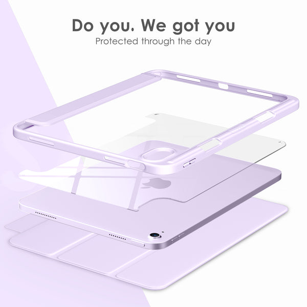 DTTOCASE iPad 10th Generation Case 2022, iPad 10.9 Inch Case with Clear Transparent Back and TPU Shockproof Frame Cover [Built-in Pencil Holder, Support Auto Sleep/Wake] -Watermelon