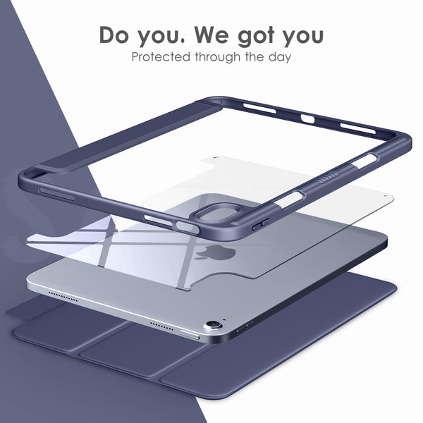 DTTOCASE iPad 10th Generation Case 2022, iPad 10.9 Inch Case with Clear Transparent Back and TPU Shockproof Frame Cover [Built-in Pencil Holder, Support Auto Sleep/Wake] -Watermelon