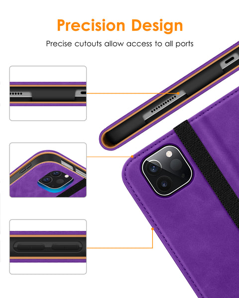 DTTO Case for iPad Pro 11 Inch 4th/3rd/2nd/1st Generation 2022/2021/2020/2018,Premium PU Leather Folio Stand Cover with Hand Strap,Fit iPad Air 4/5 - Auto Wake/Sleep,Multiple Viewing Angles, Brown