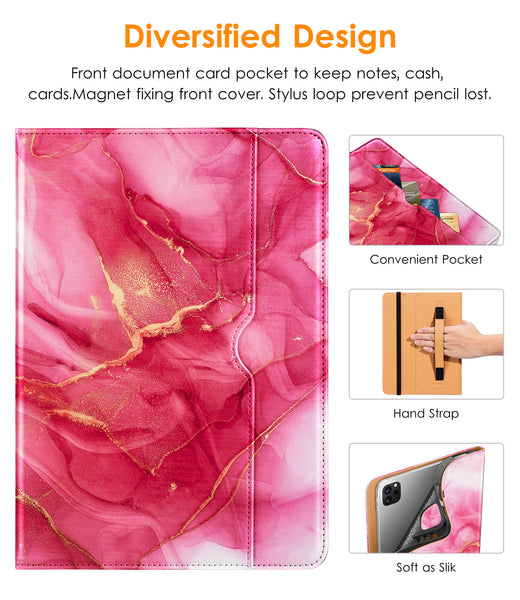 DTTO iPad Pro 12.9 6th / 5th / 4th / 3rd Generation Case 2022/2021/2020/2018, Premium Leather Folio Stand Cover with Built-in Apple Pencil Holder -Auto Wake/Sleep and Multi Viewing Angles,Brown