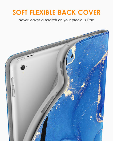 DTTO for iPad 9.7 Inch 5th/6th Generation 2018/2017 Case with Apple Pencil Holder, Premium Leather Folio Stand Cover Case for Apple iPad 9.7 inch, Also Fit iPad Pro 9.7/Air 2/Air - Black