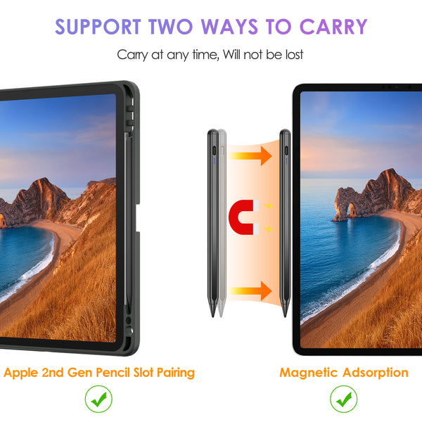 10 Mins Fast Charging Pencil for Apple iPad,Stylus with Palm Rejection,Precision and Low Latency for iPad 10th/9th/8th/7th/6th, iPad Pro 11&12.9 inch, iPad Mini 6th/5th, iPad Air 5th/4th/3rd Gen-White