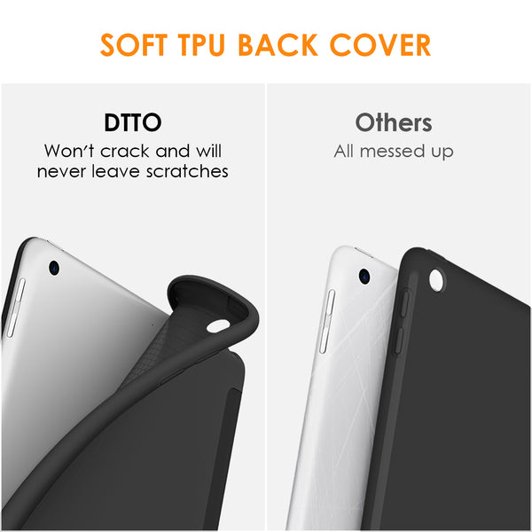 DTTO iPad 9th/ 8th/ 7th Generation 10.2 Case, Lightweight Soft TPU Back for iPad 10.2 Inch (2021/2020/2019) [Auto Wake/Sleep + Trifold Stand] - Rose Gold