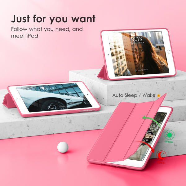 DTTOCASE Slim Clear Case for iPad Mini 4 5 3 2 1 (7.9 inch),TPU Shockproof Frame Cover[Support Auto Sleep/Wake] for iPad Mini 1st 2nd 3rd 4th 5th Generation - Rose Gold