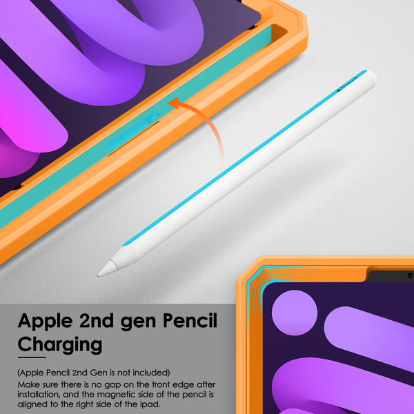 DTTO Shockproof Case for iPad Mini 6 2021, Dual Layer Full Body Tough Rugged Stand Cover Case, Built-in Screen Protector and Pencil Holder for iPad Mini 6 8.3 inch 2021 Release, Deep Black