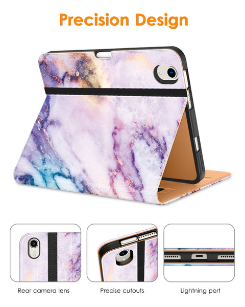 DTTO New iPad Mini 6th Generation Case 8.3 Inch 2021, Premium Leather Business Folio Stand Cover with Built-in Apple Pencil Holder-Auto Wake/Sleep and Multiple Viewing Angles-Black