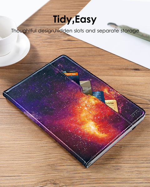 DTTO for iPad 9.7 Inch 5th/6th Generation 2018/2017 Case with Apple Pencil Holder, Premium Leather Folio Stand Cover Case for Apple iPad 9.7 inch, Also Fit iPad Pro 9.7/Air 2/Air - Black