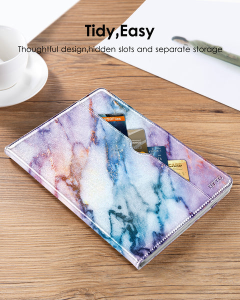 DTTO for iPad 9.7 Inch 5th/6th Generation 2018/2017 Case with Apple Pencil Holder, Premium Leather Folio Stand Cover Case for Apple iPad 9.7 inch, Also Fit iPad Pro 9.7/Air 2/Air - Black