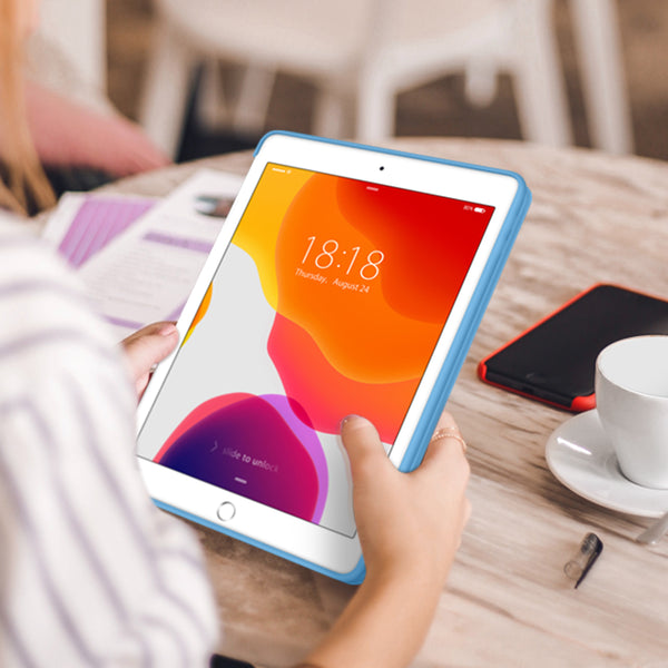 DTTO iPad 9th/ 8th/ 7th Generation 10.2 Case, Lightweight Soft TPU Back for iPad 10.2 Inch (2021/2020/2019) [Auto Wake/Sleep + Trifold Stand] - Rose Gold