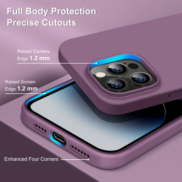 DTTO Compatible with iPhone 14 Pro Max Case, Ultra Slim Soft Premium Liquid Silicone [Military Grade Drop Protection] Full-Body Protective Bumper Phone Case for iPhone 14 Pro Max 6.7"(2022)- Orange