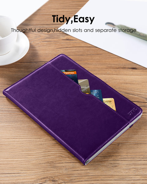 DTTO for iPad 9.7 Inch 5th/6th Generation 2018/2017 Case with Apple Pencil Holder, Premium Leather Folio Stand Cover Case for Apple iPad 9.7 inch, Also Fit iPad Pro 9.7/Air 2/Air - Black