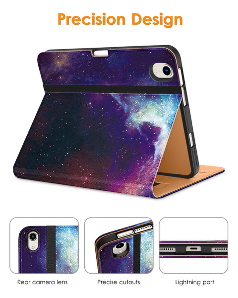 DTTO New iPad Mini 6th Generation Case 8.3 Inch 2021, Premium Leather Business Folio Stand Cover with Built-in Apple Pencil Holder-Auto Wake/Sleep and Multiple Viewing Angles-Black