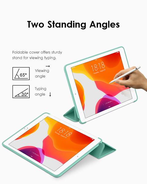 DTTO iPad 9th/ 8th/ 7th Generation 10.2 Case, Lightweight Soft TPU Back for iPad 10.2 Inch (2021/2020/2019) [Auto Wake/Sleep + Trifold Stand] - Rose Gold