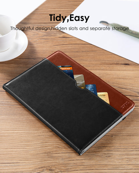 DTTO for iPad 9.7 Inch 5th/6th Generation 2018/2017 Case with Apple Pencil Holder, Premium Leather Folio Stand Cover Case for Apple iPad 9.7 inch, Also Fit iPad Pro 9.7/Air 2/Air - Black