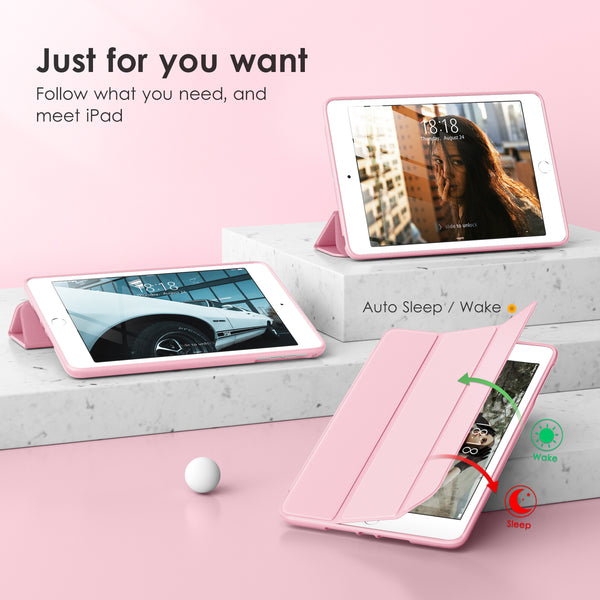 DTTOCASE Slim Clear Case for iPad Mini 4 5 3 2 1 (7.9 inch),TPU Shockproof Frame Cover[Support Auto Sleep/Wake] for iPad Mini 1st 2nd 3rd 4th 5th Generation - Rose Gold