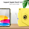DTTOCASE Rotating Case for iPad 10th Generation 2022, 10.9 Inch iPad Smart Folio Leather Cover with Pencil Holder, 360 Degree Rotating Protective Stand，and Close Strip - Brown