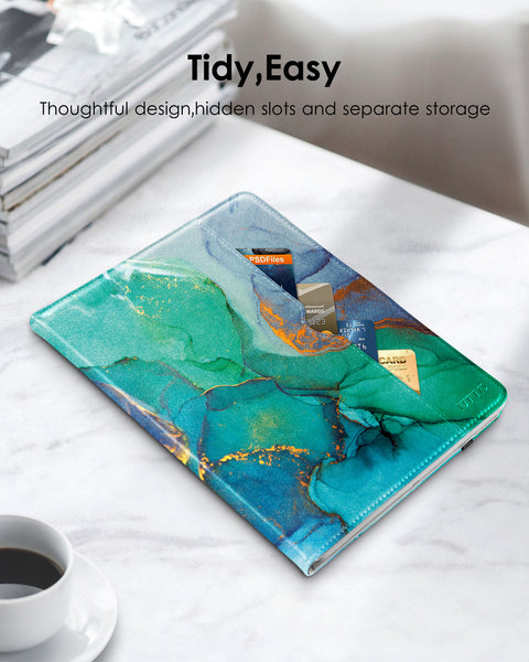 DTTO iPad Mini 4 Case, Premium Leather Folio Stand Cover Case with Multi-Angle Viewing and Auto Wake-Sleep Function, Front Pocket for Apple iPad Mini 4 - Brown