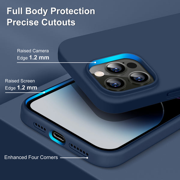 DTTO Compatible with iPhone 14 Pro Max Case, Ultra Slim Soft Premium Liquid Silicone [Military Grade Drop Protection] Full-Body Protective Bumper Phone Case for iPhone 14 Pro Max 6.7"(2022)- Orange