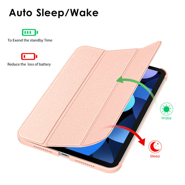 DTTO iPad Air Case 5th / 4th Generation 10.9 Inch, Hard Back, Sparkled and Sheen Front Cover for iPad Air 10.9" 5th / 4th Gen 2022 2020, Support 2nd Gen Pencil, Auto Sleep/Wake - Snow Blue