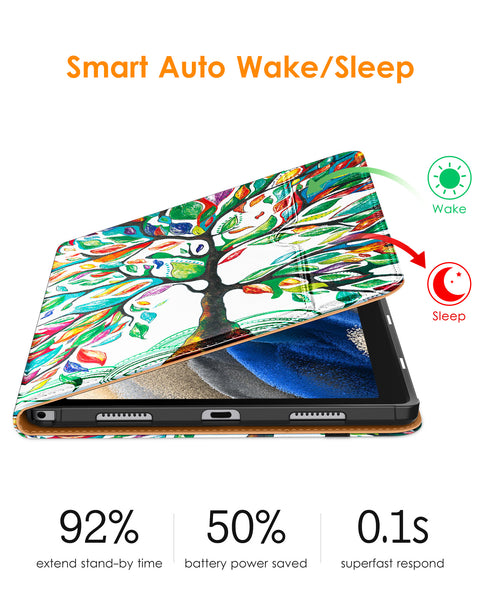 DTTO for Samsung Galaxy Tab A8 10.5 inch Case 2022, Premium Leather Business Folio Stand Cover with Built-in Hand Strap for Samsung Galaxy Tab A8 10.5’’ 2022 Model [SM-X200/X205/X207], Black