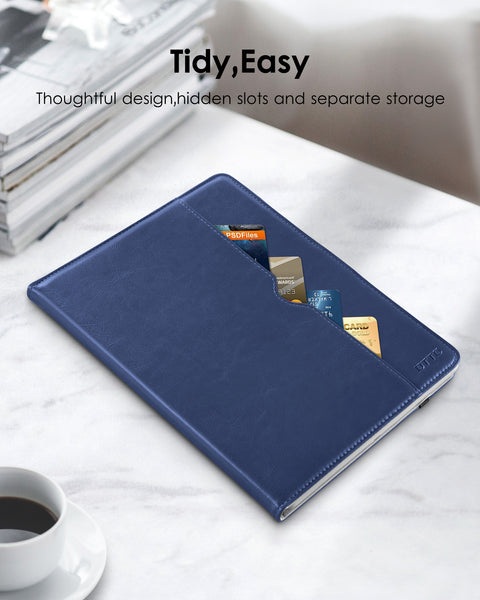 DTTO iPad Mini 4 Case, Premium Leather Folio Stand Cover Case with Multi-Angle Viewing and Auto Wake-Sleep Function, Front Pocket for Apple iPad Mini 4 - Brown