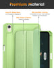 DTTO for iPad Mini 6 Case 2021 with Pencil Holder, Slim Smart Smooth Trifold Stand Front Cover [Auto Sleep/Wake] with Hard PC Clear Back Cover for Apple iPad Mini 6th Generation 8.3 Inch, Marble Green