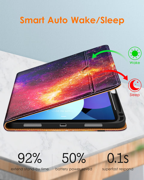 DTTO iPad Air 5th Generation Case (2022) / iPad Air 4th Generation Case (2020) 10.9 Inch, Premium Leather Business Folio Stand Cover with Pencil Holder [2nd Pencil Charging] for iPad Air 5/4, Brown