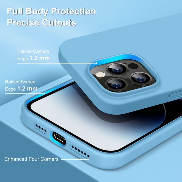 DTTO Compatible with iPhone 14 Pro Max Case, Ultra Slim Soft Premium Liquid Silicone [Military Grade Drop Protection] Full-Body Protective Bumper Phone Case for iPhone 14 Pro Max 6.7"(2022)- Orange