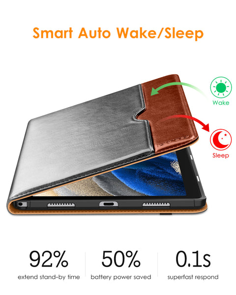 DTTO for Samsung Galaxy Tab A8 10.5 inch Case 2022, Premium Leather Business Folio Stand Cover with Built-in Hand Strap for Samsung Galaxy Tab A8 10.5’’ 2022 Model [SM-X200/X205/X207], Black