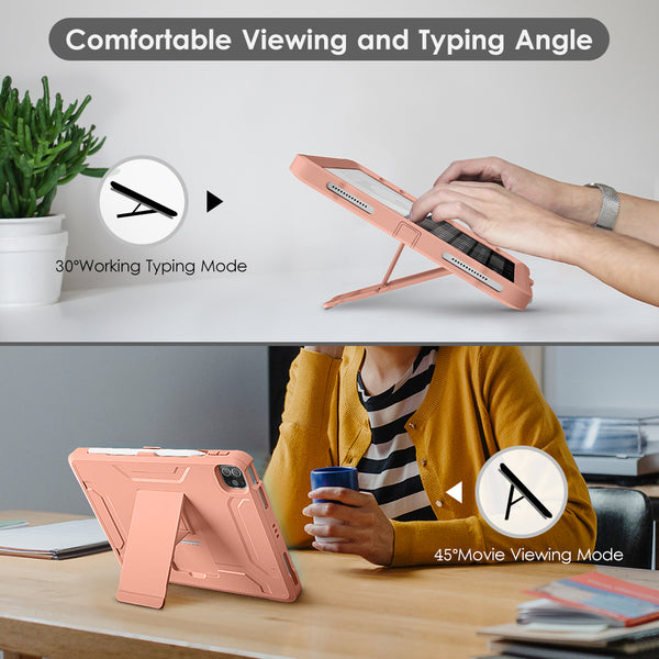 DTTO New iPad Pro 11 inch Case 2022(4th Gen)/2021(3rd Gen), [Screen Protector] Dual Layer Full Body Protection Cover with Pencil Holder, Also Fit iPad Pro 11’’ 2020&2018/iPad Air 5/Air 4 - Black